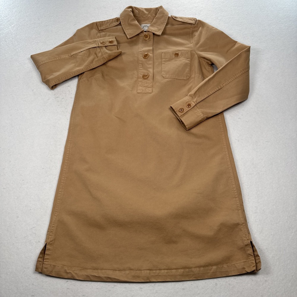 J.Crew Utility Shirt Dress Womens Size XS Popover Military Safari Buttons
